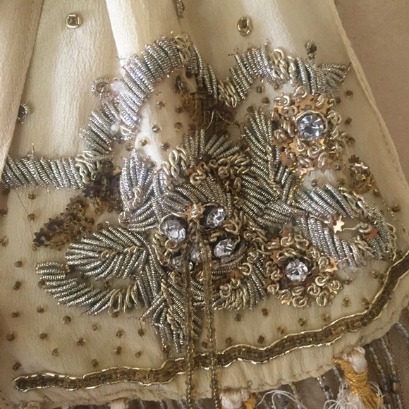 Silk Sequined Embellished Scarf - Picture 4 of 5